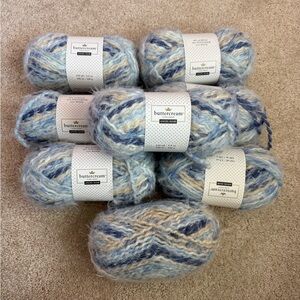 Buttercream Luxe Craft Angel Hair blue taupe stripe yarn lot